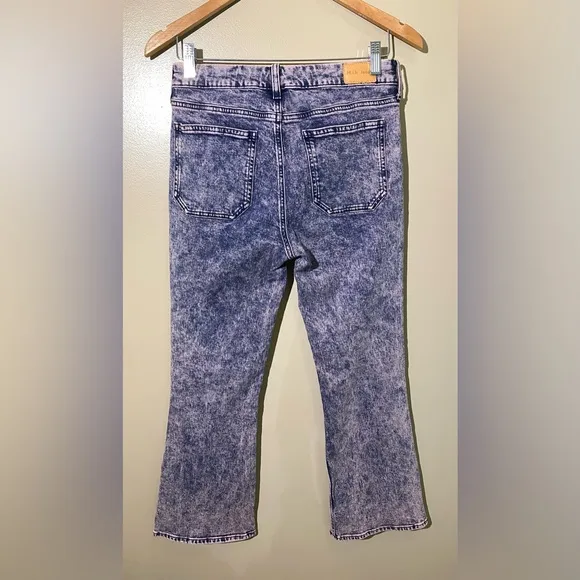 M. I. H. Jeans: Acid Wash High Rise Fluffy Pink Marty Cropped Flare Jeans