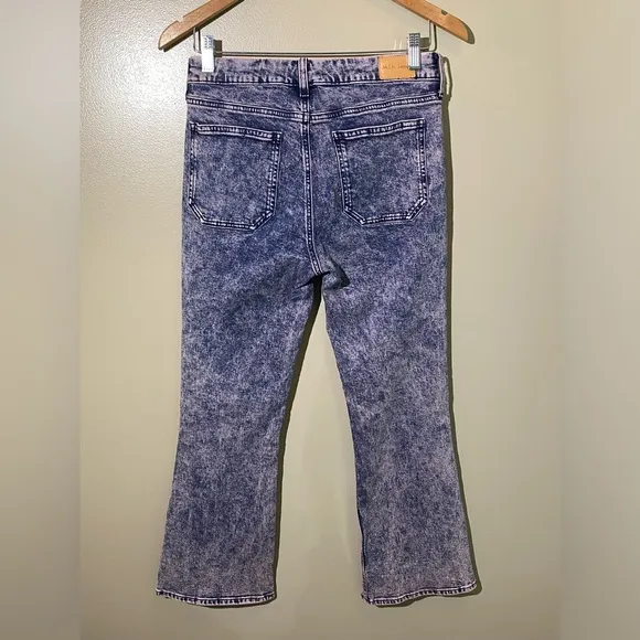 M. I. H. Jeans: Acid Wash High Rise Fluffy Pink Marty Cropped Flare Jeans