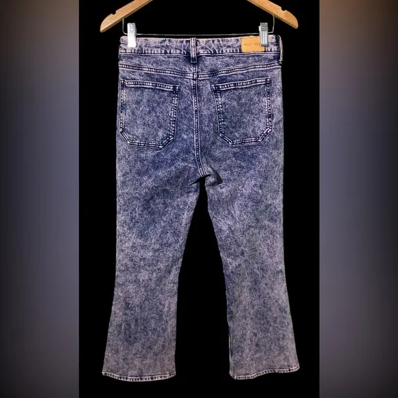 M. I. H. Jeans: Acid Wash High Rise Fluffy Pink Marty Cropped Flare Jeans