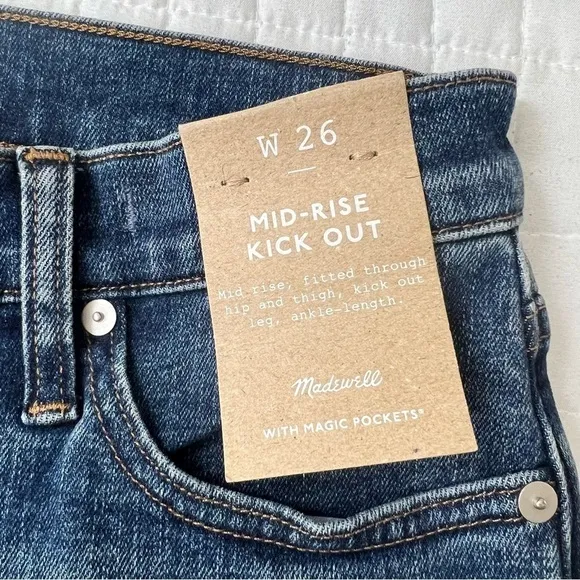 Madewell Kick Out Crop Jeans in Arlen Wash Size 26 NWT