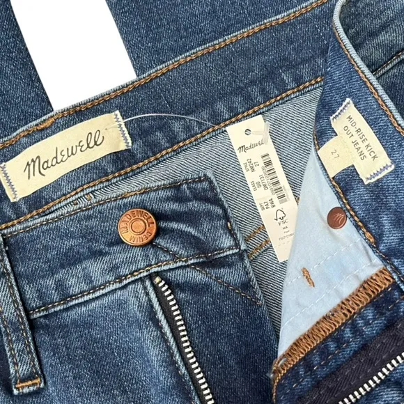 Madewell Kick Out Crop Jeans in Brinton Wash Size 27 NWT
