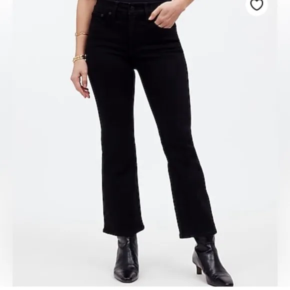 Madewell Mid Rise Kick Out Crop Jeans Women's Size 33P NWT Black