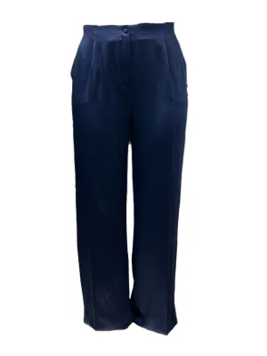 Marina Rinaldi Women's Navy Ricciolo Straight Pants NWT