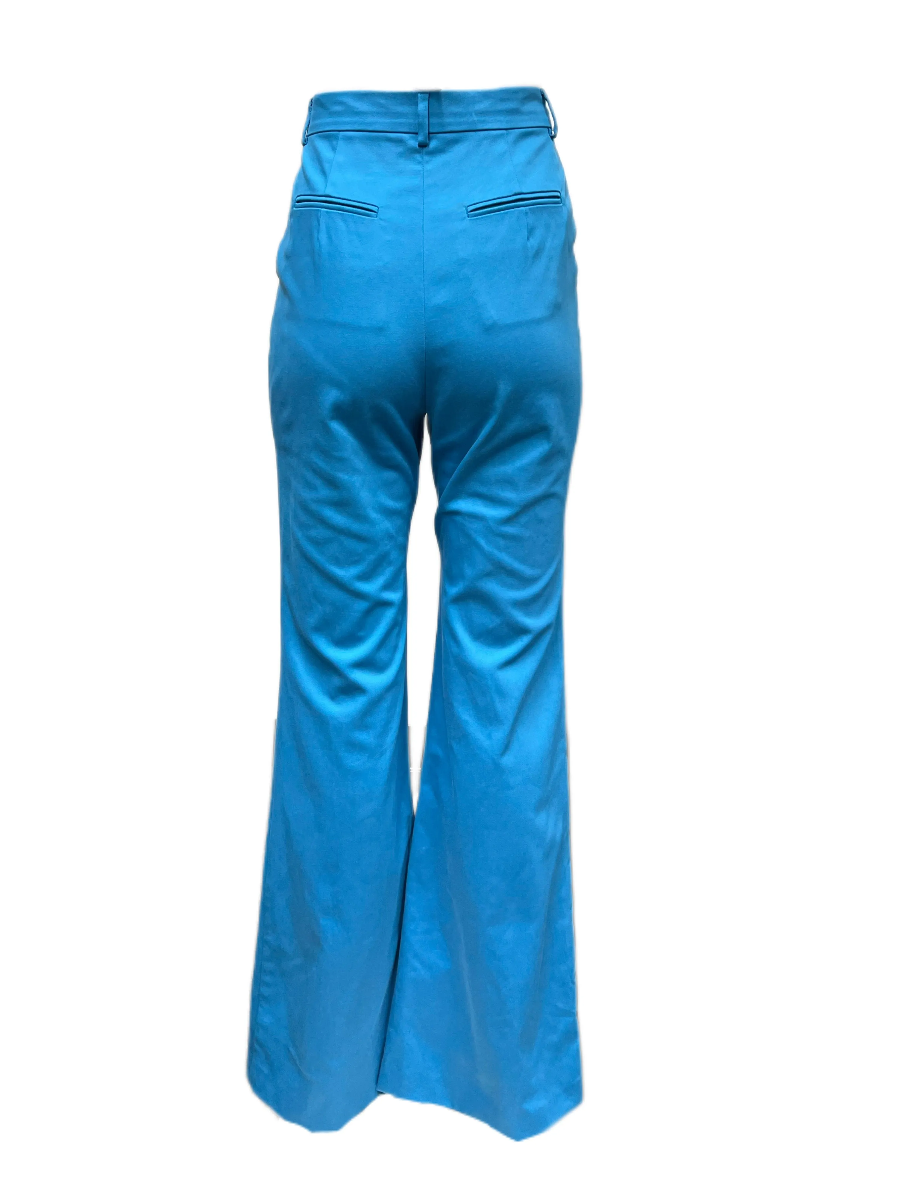 Max Mara Women's Turquoise Augusta Flared Leg Pants Size 8 NWT