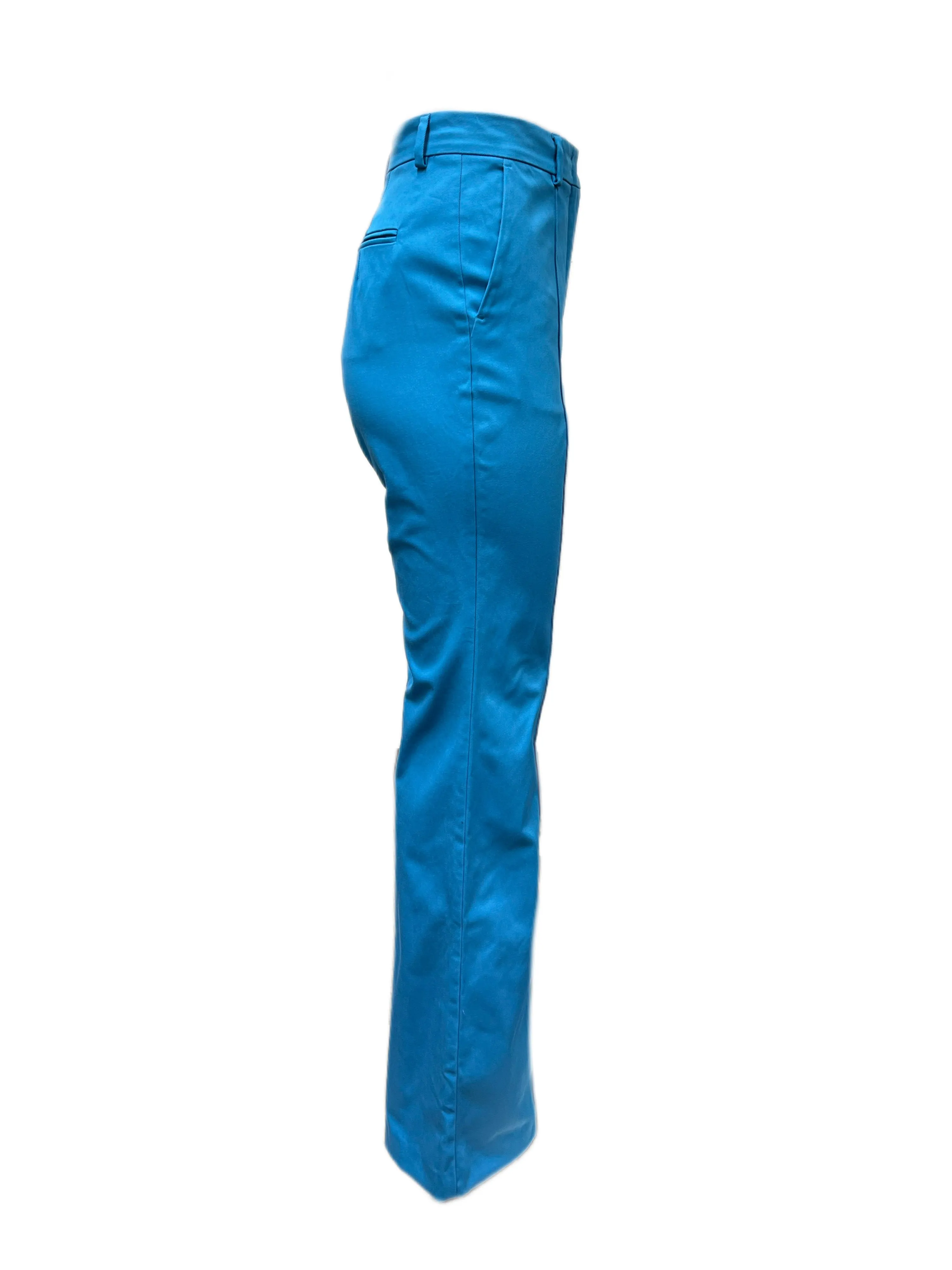Max Mara Women's Turquoise Augusta Flared Leg Pants Size 8 NWT