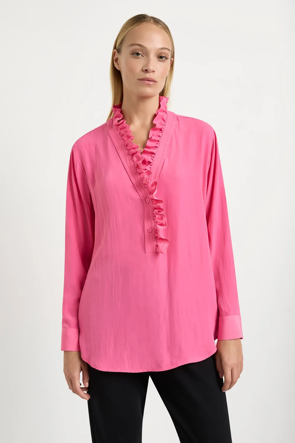 Mela Purdie Frill Neck Blouse F67 8497