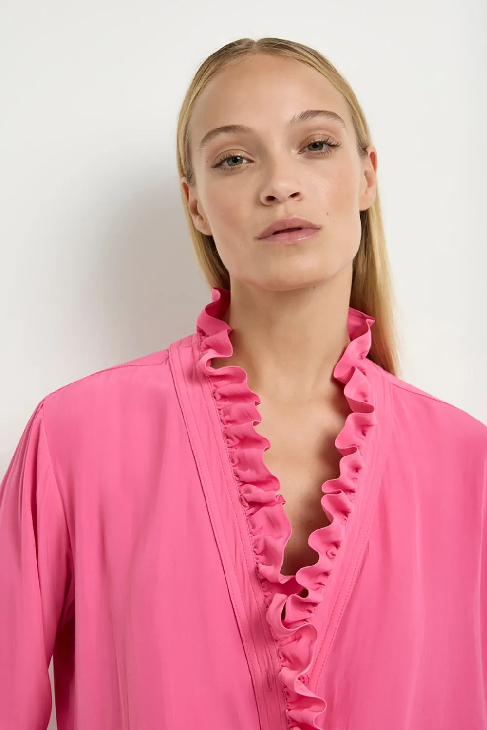Mela Purdie Frill Neck Blouse F67 8497