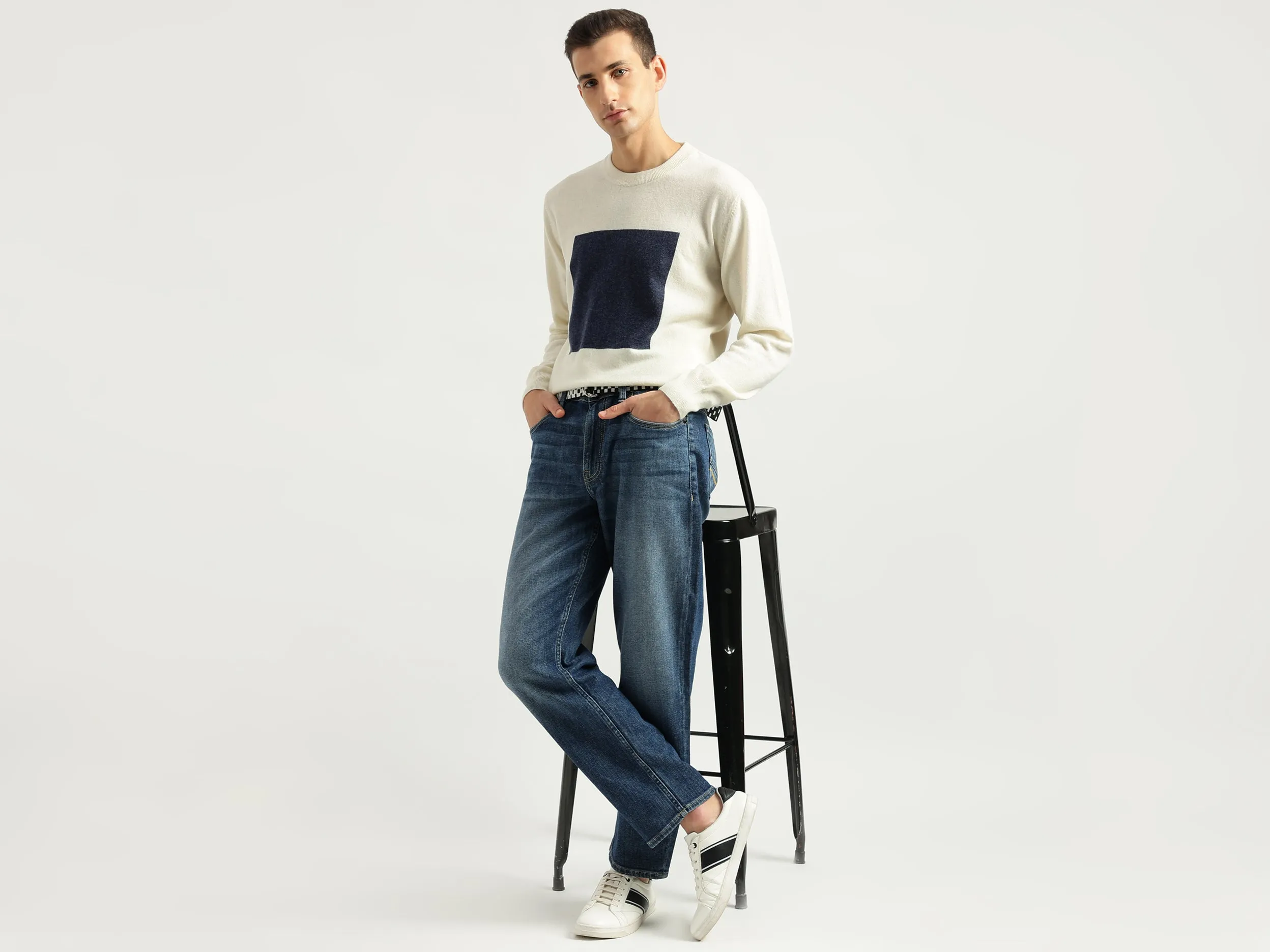 Men's Solid Anti Fit Jeans