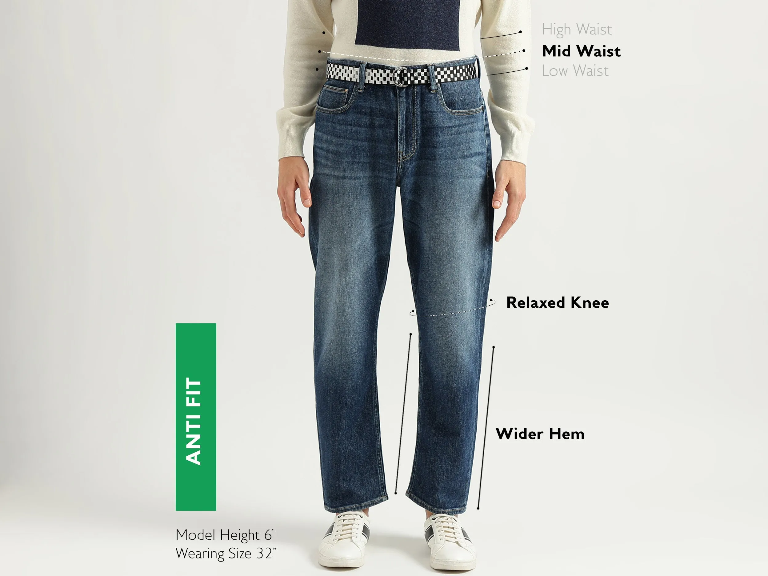 Men's Solid Anti Fit Jeans