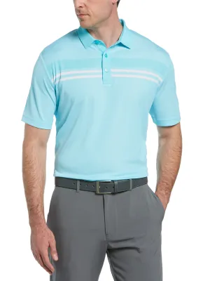 Mens Yarn Dyed Birdseye Color Block Polo