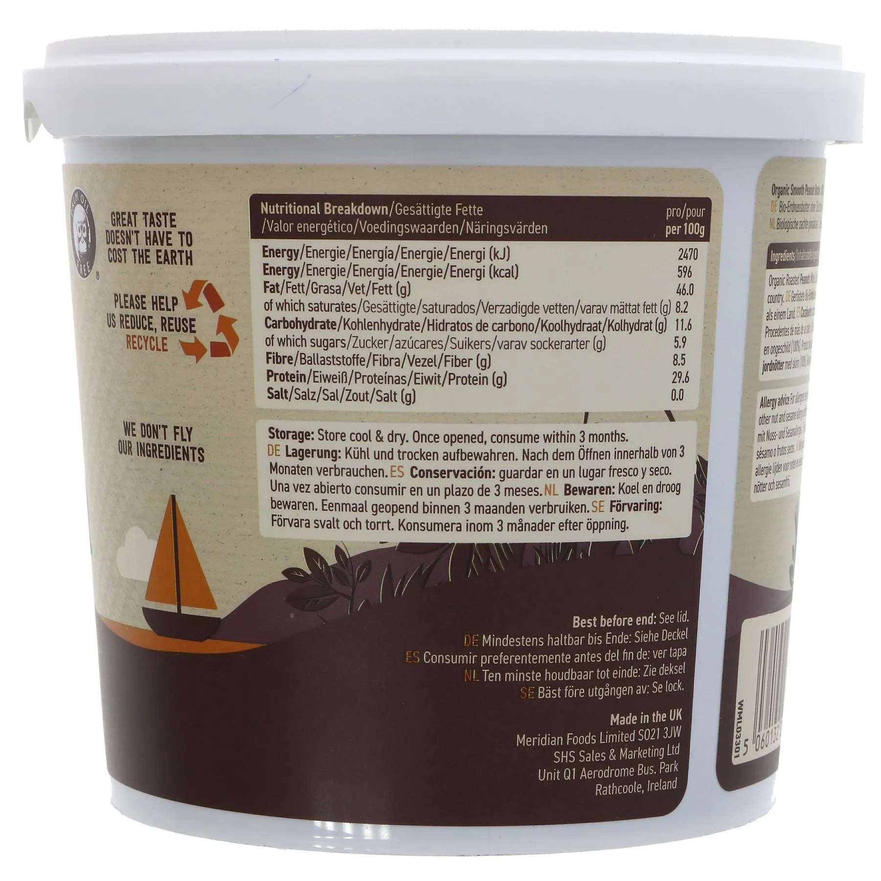 Meridian | Peanut Butter Smooth-organic | 1KG