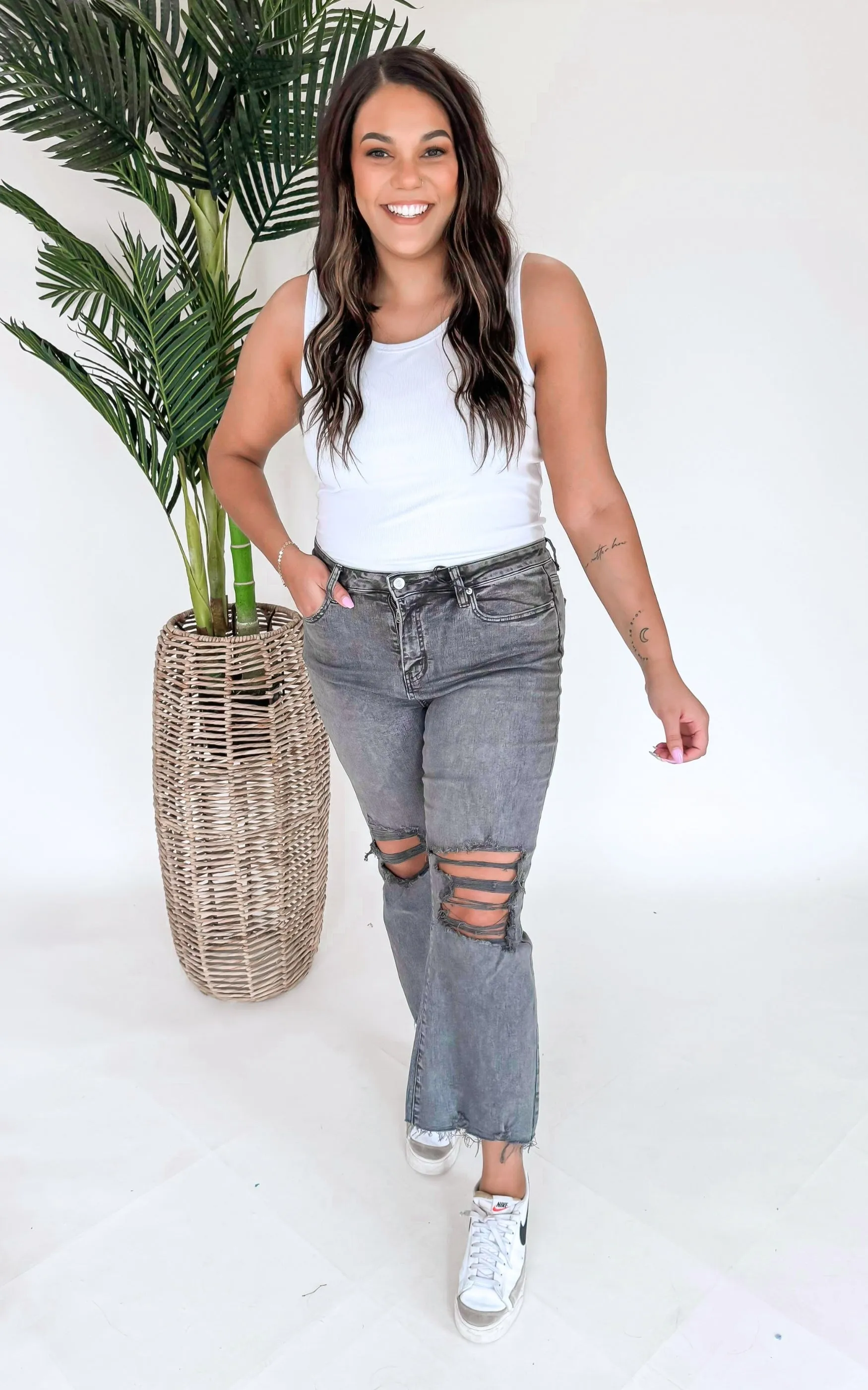 Mica - The Marlowe High Rise Vintage Flare Denim Jeans**