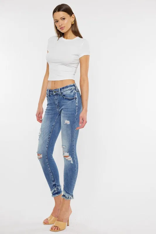 MID RISE ANKLE SKINNY JEANS