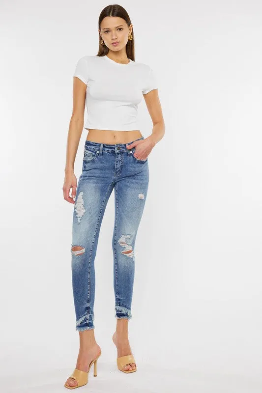 MID RISE ANKLE SKINNY JEANS