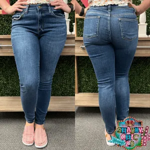 Mid Rise Skinny Fit Med Wash Judy Blue Jeans - NON DISTRESSED