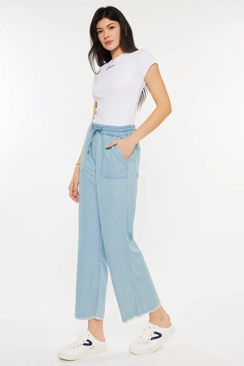 Milly High Rise Cropped  Wide Leg Jeans