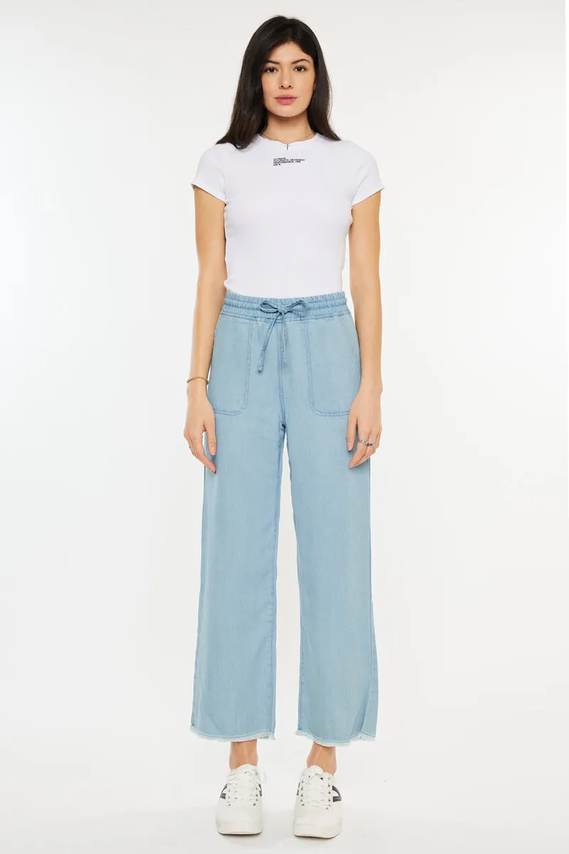 Milly High Rise Cropped  Wide Leg Jeans