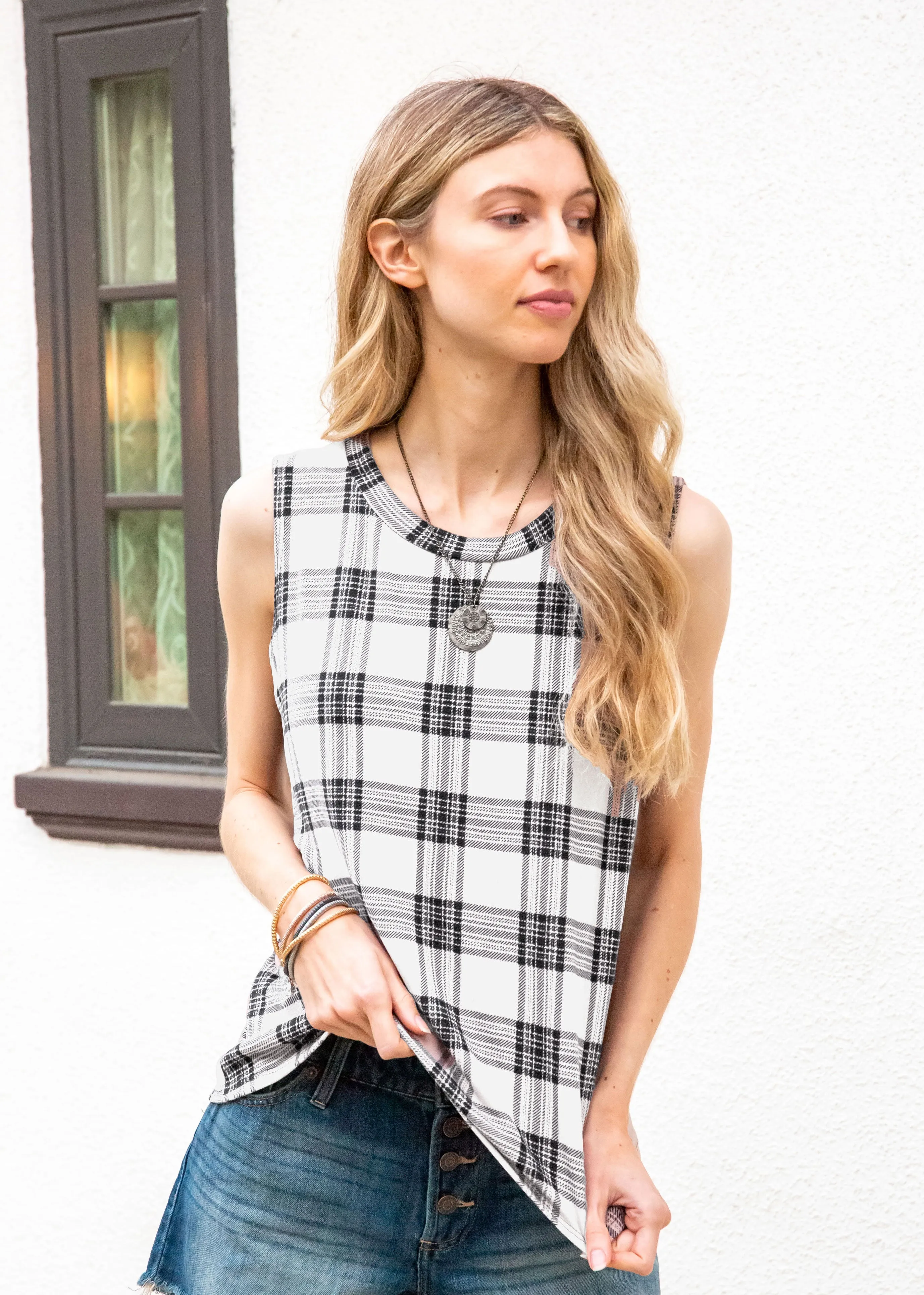 MINT PLUS PINK Women's Summer Loose Tank Sleeveless Animal Print Pattern Crew Neck Tunic Blouse Camisole Top_