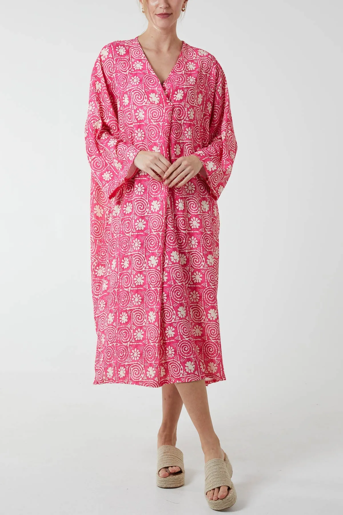 Mosaic Pattern Tunic Midi Dress