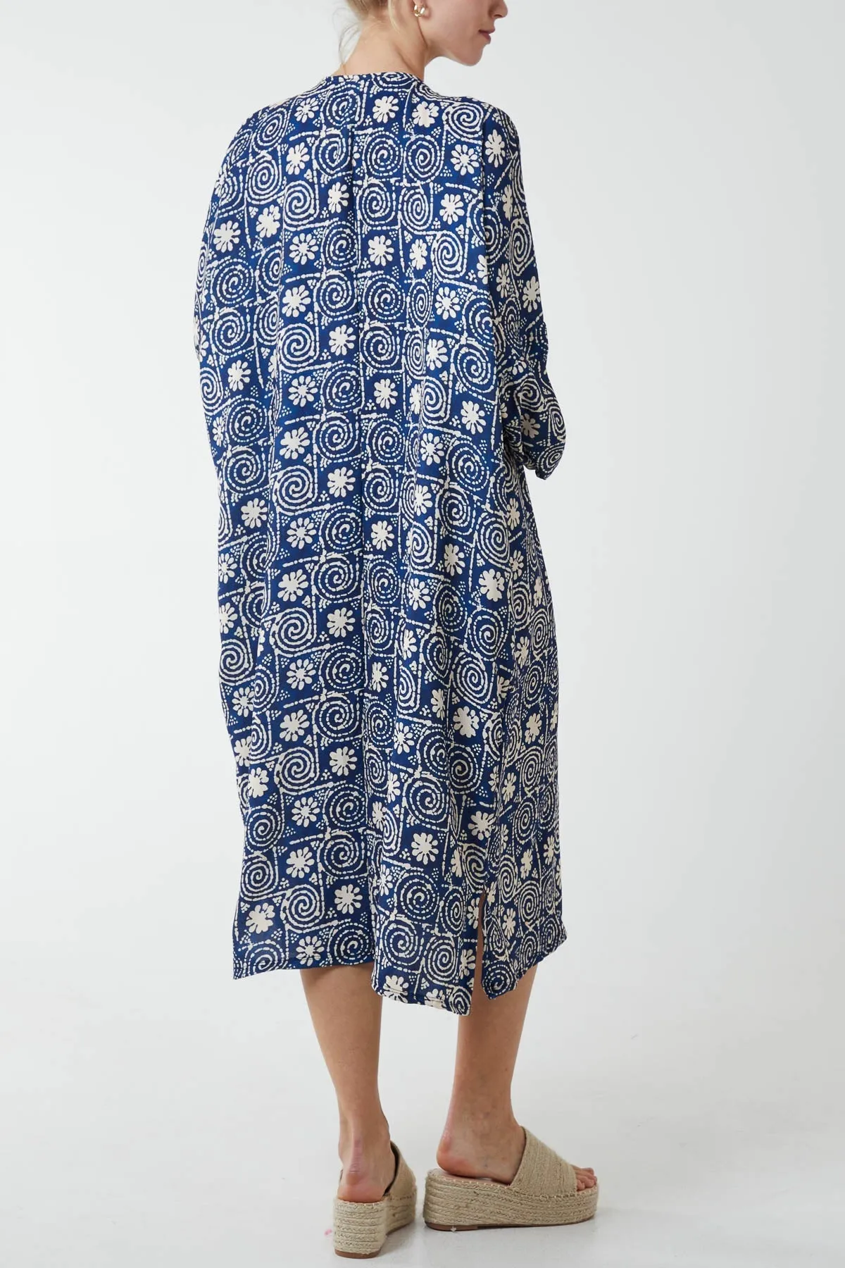 Mosaic Pattern Tunic Midi Dress