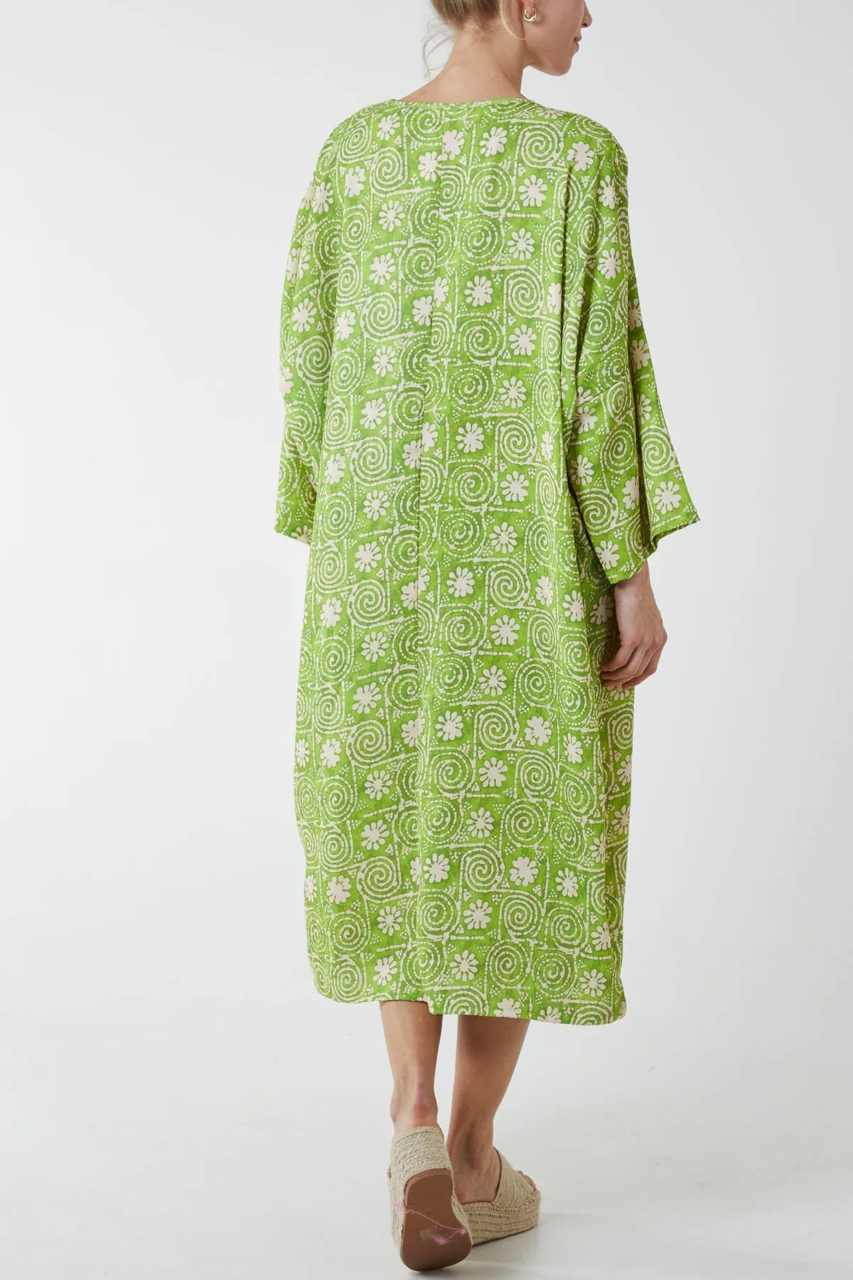 Mosaic Pattern Tunic Midi Dress