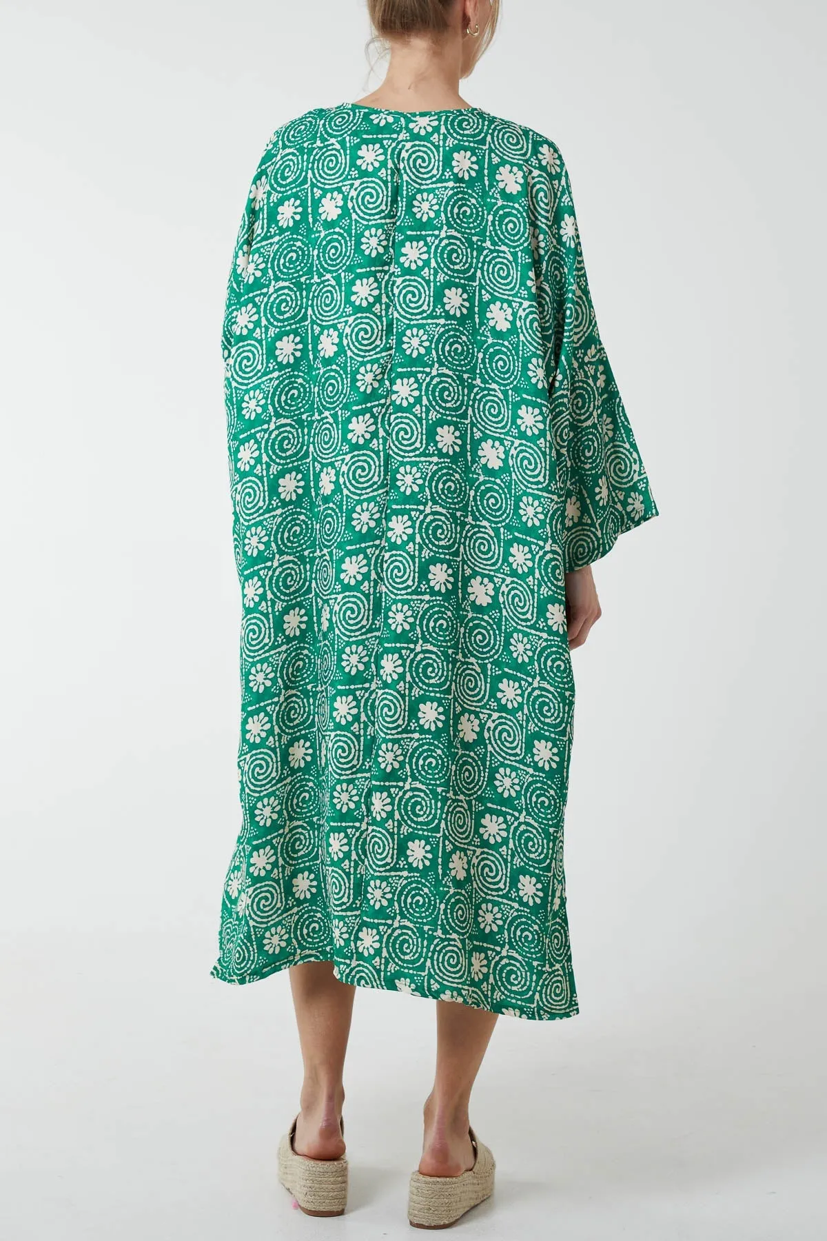 Mosaic Pattern Tunic Midi Dress