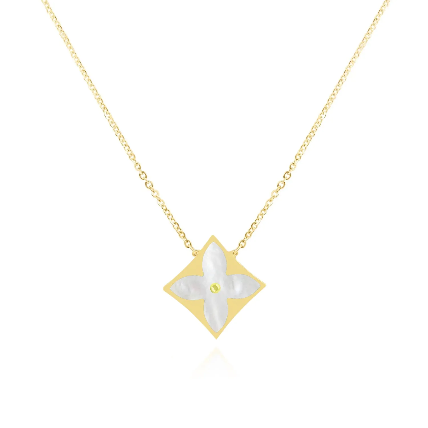 Mother of Pearl Luxe Flower Necklace
