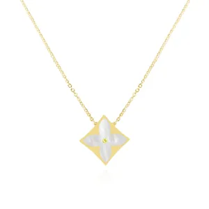 Mother of Pearl Luxe Flower Necklace