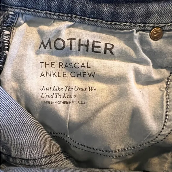MOTHER The Rascal Ankle Chew Jeans Just Like The Ones We Used To Know Size 25