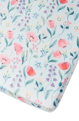 Muslin Fitted Crib Sheet - Bluebell