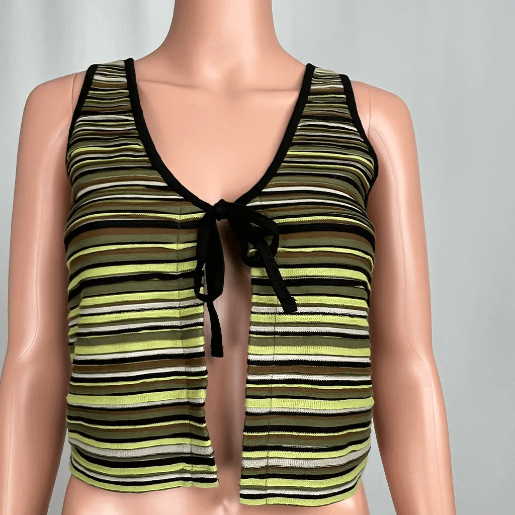 Nasty Gal Sleeveless Tie Front Textured Rib Top 10