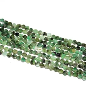 Natural Green Emerald Smooth Coin Gemstone Loose Spacer Beads 13" 5mm