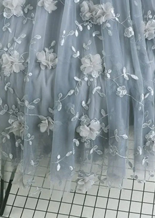 Natural Pink Embroideried Floral Skirts Spring