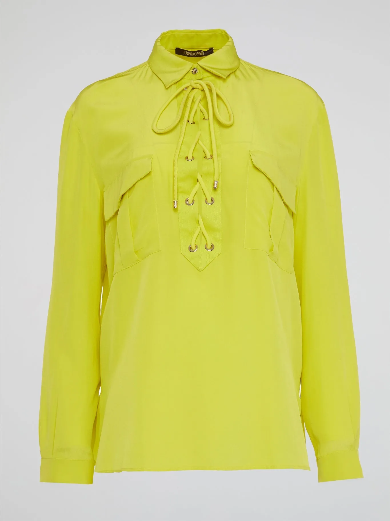 Neon Lace Up Blouse