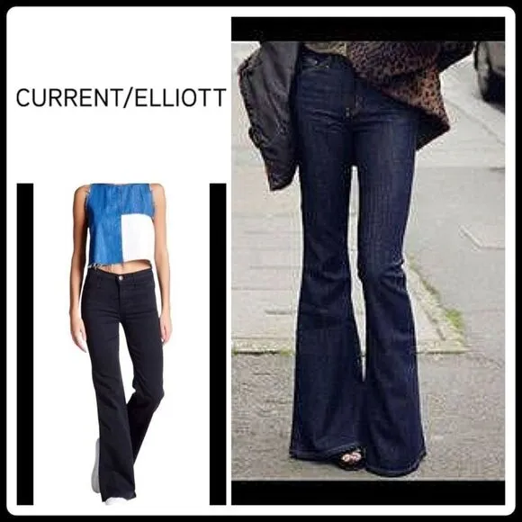New. Current Elliott stretch dark denim jeans with raw hem. May fit a 28 tall