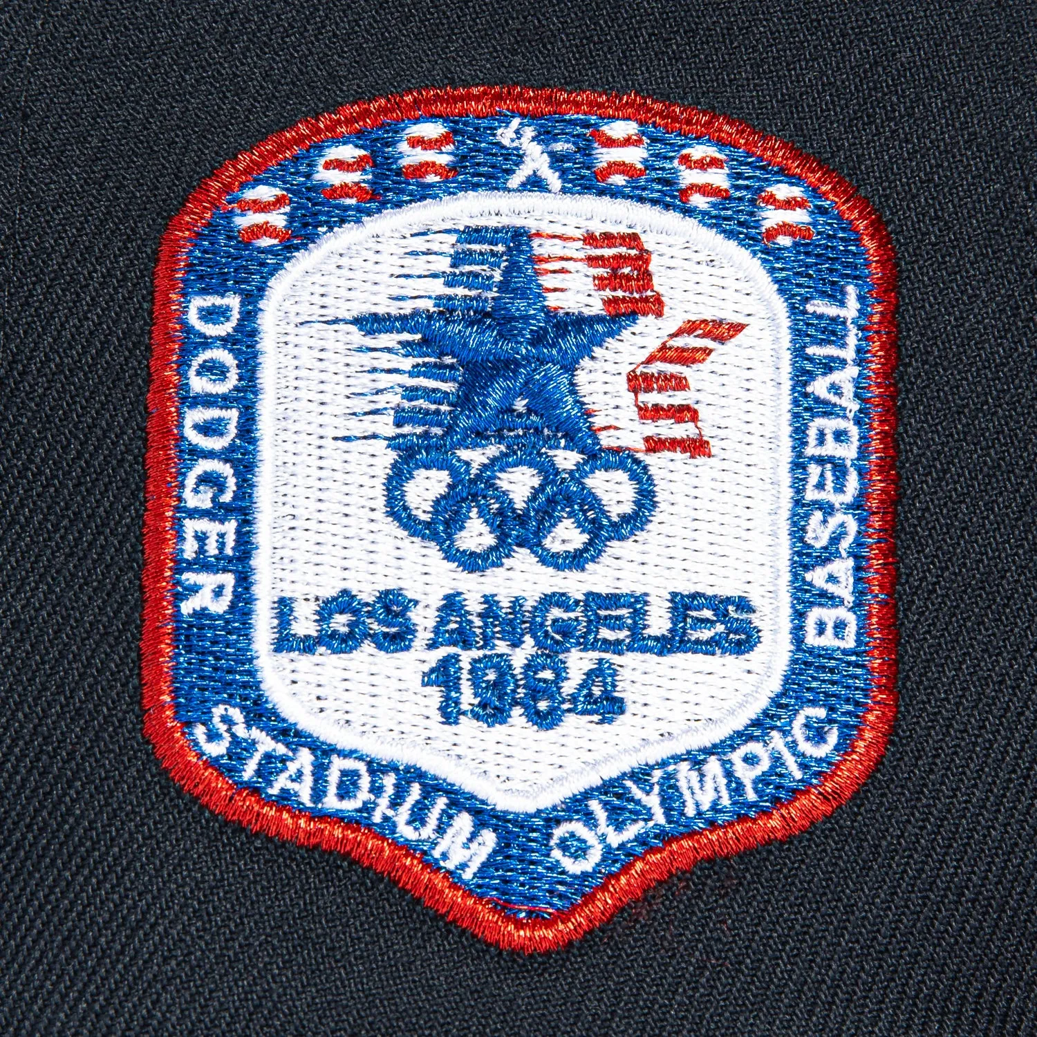 New Era 59Fifty Los Angeles Dodgers 1984 Olympic Patch Script Hat - Navy, Red, Metallic Gold