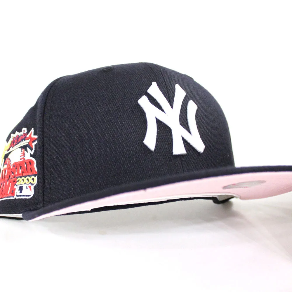 New York Yankees 2000 All Star Game New Era 59Fifty Fitted Hat (Navy PINK Under Brim)