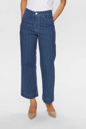 NUPARIS CROPPED JEANS - STRIPE - Dress Blues