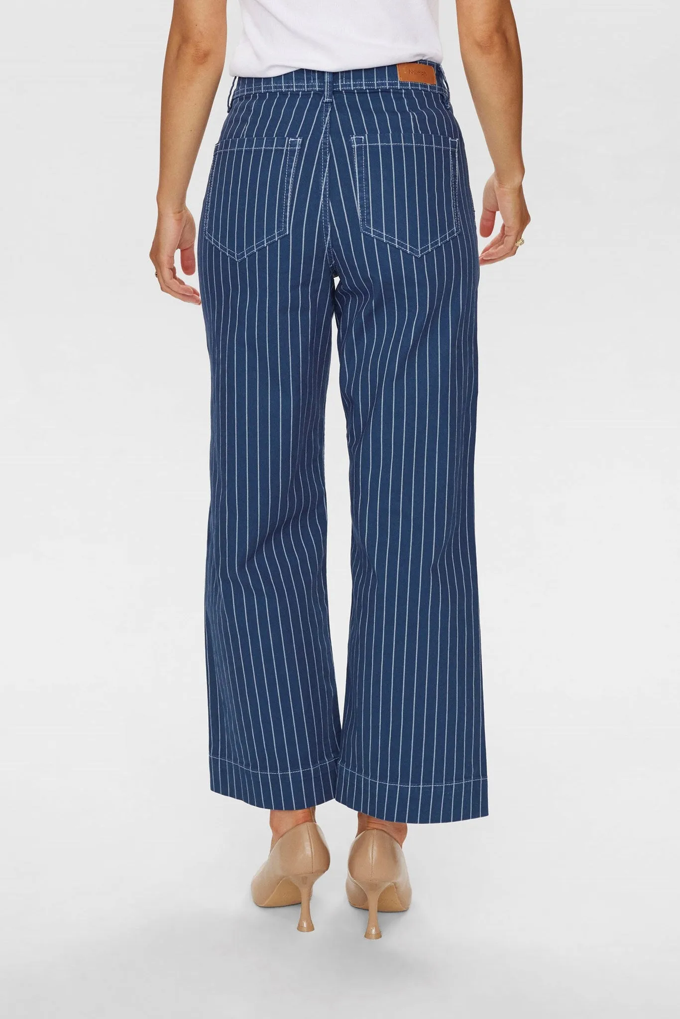 NUPARIS CROPPED JEANS - STRIPE - Dress Blues