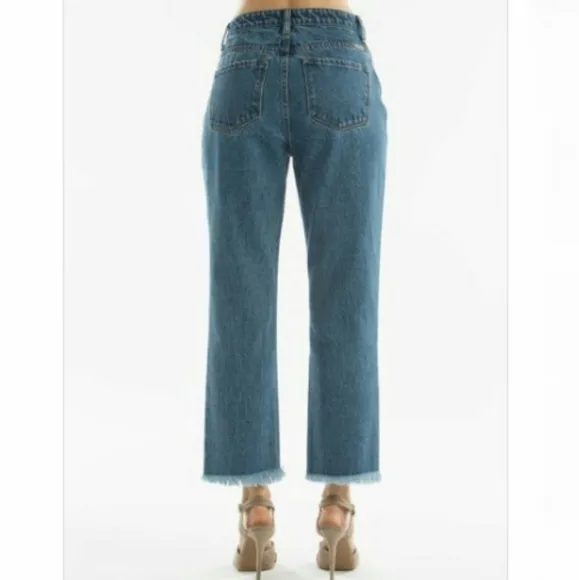 NWOT KanCan Raw Destroyed Hem High Waist Jeans