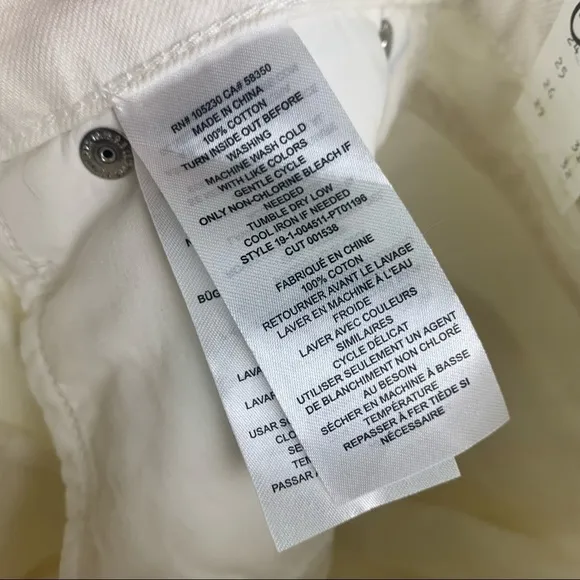 NWT Current/Elliott The Vanessa Crop Flare White Denim Jeans 23