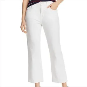 NWT Current/Elliott The Vanessa Crop Flare White Denim Jeans 23