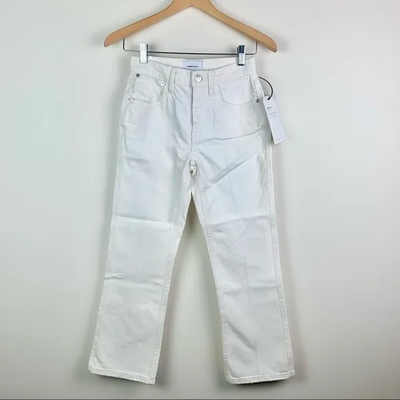 NWT Current/Elliott The Vanessa Crop Flare White Denim Jeans 23