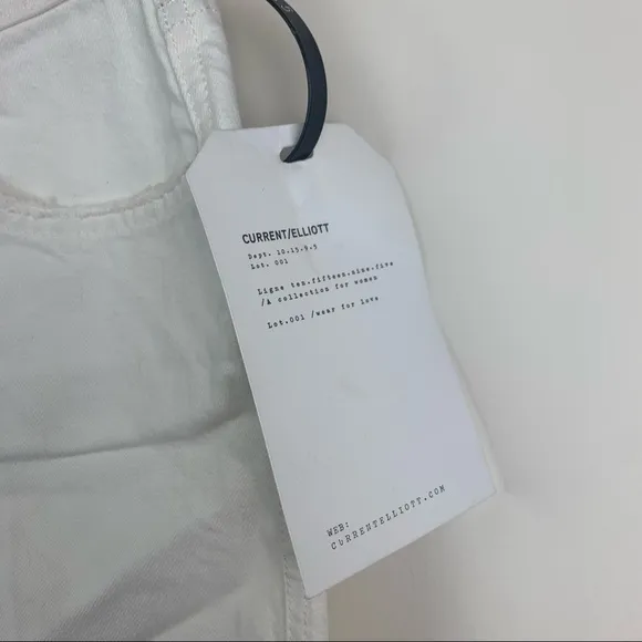 NWT Current/Elliott The Vanessa Crop Flare White Denim Jeans 23