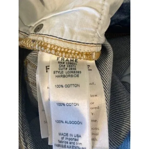 NWT FRAME Denim Women Size 27 27x26 1/2 Harborside Le Original Cropped Jeans NEW