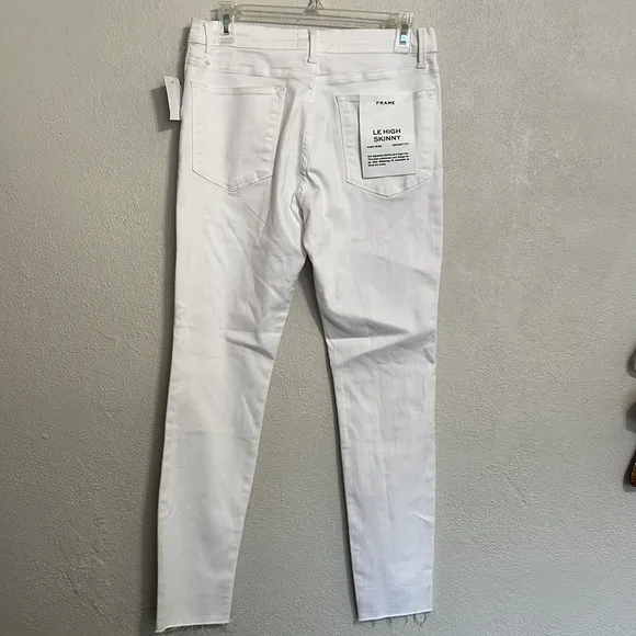 NWT Frame LeHigh Skinny High-Rise Skinny Fit Ankle White Jeans Size 30