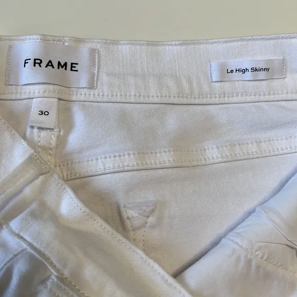 NWT Frame LeHigh Skinny High-Rise Skinny Fit Ankle White Jeans Size 30