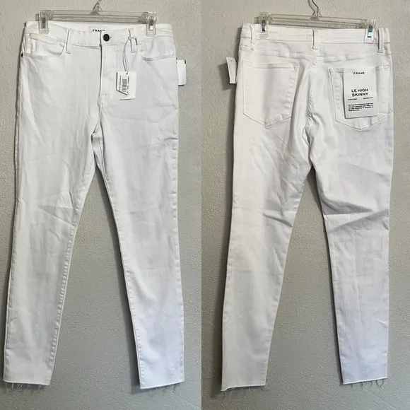NWT Frame LeHigh Skinny High-Rise Skinny Fit Ankle White Jeans Size 30