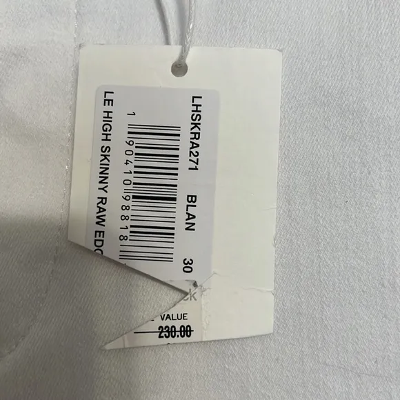 NWT Frame LeHigh Skinny High-Rise Skinny Fit Ankle White Jeans Size 30