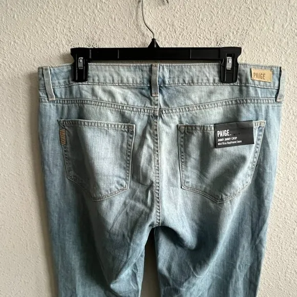 NWT Paige Jimmy Jimmy Crop Light Wash Jeans Size 30